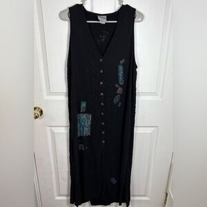 Vintage Animalia Maxi Dress Lagenlook Boho Patchwork 90s Women’s SEE DESCRIPTION